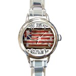 make america great britain again Round Italian Charm Watch