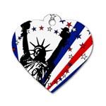 Statue of Liberty Dog Tag Heart (One Side)