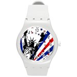 Statue of Liberty Round Plastic Sport Watch (M)