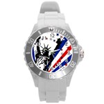 Statue of Liberty Round Plastic Sport Watch (L)