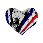 Statue of Liberty Standard 16  Premium Heart Shape Cushion 