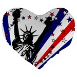 Statue of Liberty Large 19  Premium Heart Shape Cushion