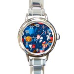 Usa 4th July America Independence Day Round Italian Charm Watch