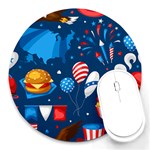 Usa 4th July America Independence Day Round Mousepad