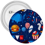 Usa 4th July America Independence Day 3  Button