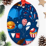 Usa 4th July America Independence Day Ornament (Oval)