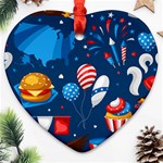 Usa 4th July America Independence Day Ornament (Heart)