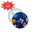 Usa 4th July America Independence Day 1.75  Button (10 pack) 