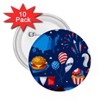 Usa 4th July America Independence Day 2.25  Button (10 pack)