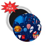 Usa 4th July America Independence Day 2.25  Magnet (10 pack)