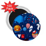 Usa 4th July America Independence Day 2.25  Magnet (100 pack) 