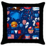 Usa 4th July America Independence Day Throw Pillow Case (Black)