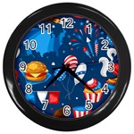 Usa 4th July America Independence Day Wall Clock (Black)