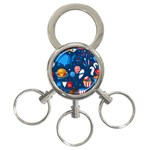 Usa 4th July America Independence Day 3-Ring Key Chain