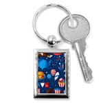 Usa 4th July America Independence Day Key Chain (Rectangle)