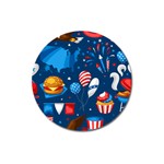 Usa 4th July America Independence Day Magnet 3  (Round)