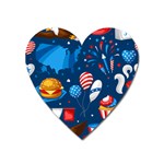 Usa 4th July America Independence Day Magnet (Heart)