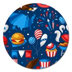 Usa 4th July America Independence Day Magnet 5  (Round)