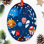 Usa 4th July America Independence Day Ornament (Oval Filigree)