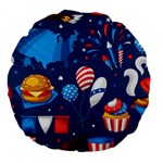 Usa 4th July America Independence Day Large 18  Premium Round Cushion 