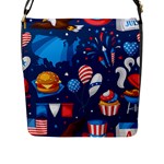 Usa 4th July America Independence Day Flap Closure Messenger Bag (L)