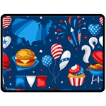 Usa 4th July America Independence Day Double Sided Fleece Blanket (Large)