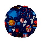 Usa 4th July America Independence Day Standard 15  Premium Flano Round Cushion 