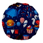 Usa 4th July America Independence Day Large 18  Premium Flano Round Cushion 