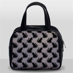 Black Cats On Gray Classic Handbag (Two Sides) from ArtsNow.com Front