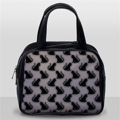 Black Cats On Gray Classic Handbag (Two Sides) from ArtsNow.com Back