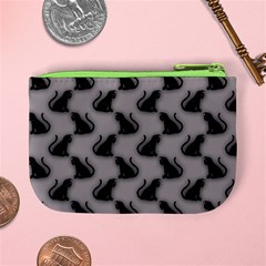 Black Cats On Gray Mini Coin Purse from ArtsNow.com Back