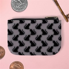 Black Cats On Gray Mini Coin Purse from ArtsNow.com Back