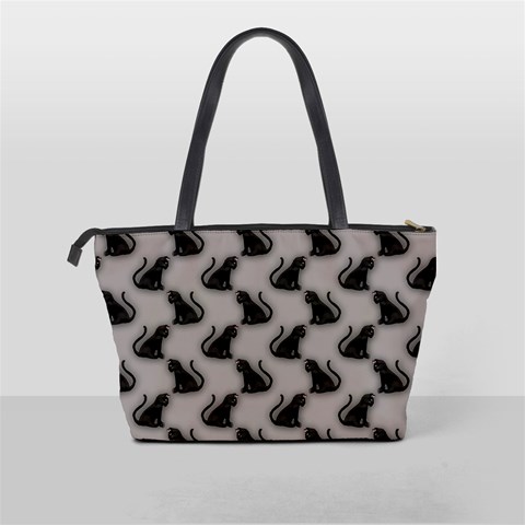 Black Cats On Gray Classic Shoulder Handbag from ArtsNow.com Back