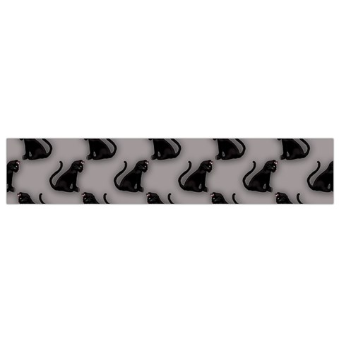 Black Cats On Gray Small Flano Scarf from ArtsNow.com Front