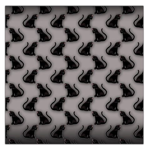 Black Cats On Gray Large Satin Scarf (Square) from ArtsNow.com Front