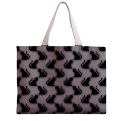 Black Cats On Gray Zipper Mini Tote Bag from ArtsNow.com Front