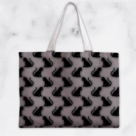 Black Cats On Gray Zipper Mini Tote Bag from ArtsNow.com Back