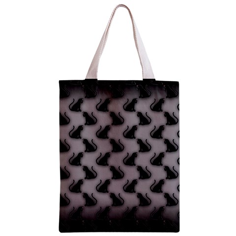 Black Cats On Gray Zipper Classic Tote Bag from ArtsNow.com Front