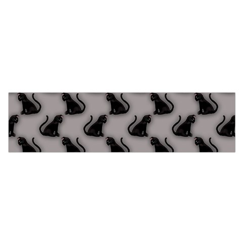 Black Cats On Gray Satin Scarf (Oblong) from ArtsNow.com Front