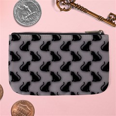 Black Cats On Gray Large Coin Purse from ArtsNow.com Back