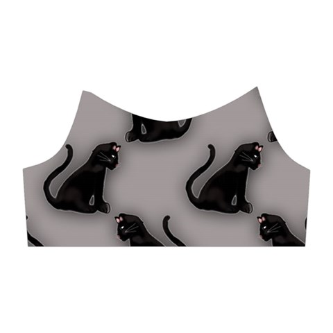 Black Cats On Gray Shoulder Cutout Velvet One Piece from ArtsNow.com Left Sleeve