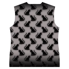 Black Cats On Gray Women s Button Up Vest from ArtsNow.com Back