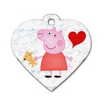 peppa pig 6 Dog Tag Heart (One Side)