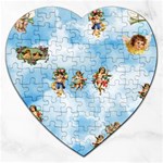 clouds angel cherubs  Jigsaw Puzzle (Heart)