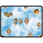 clouds angel cherubs  Double Sided Fleece Blanket (Large)