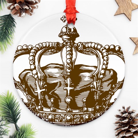 Crown001_brown Ornament (Round) from ArtsNow.com Front