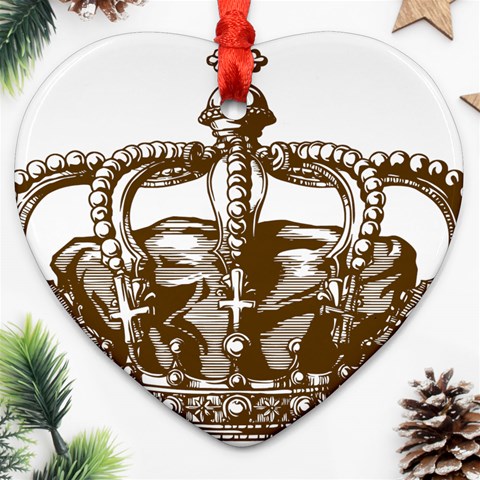 Crown001_brown Ornament (Heart) from ArtsNow.com Front