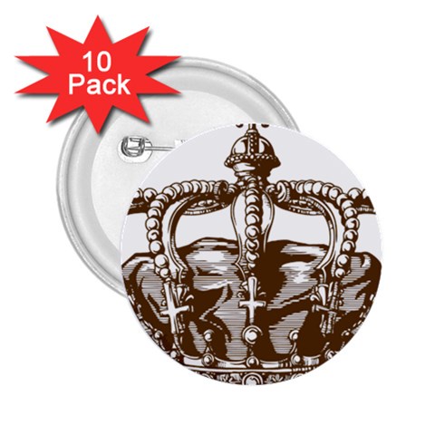 Crown001_brown 2.25  Button (10 pack) from ArtsNow.com Front