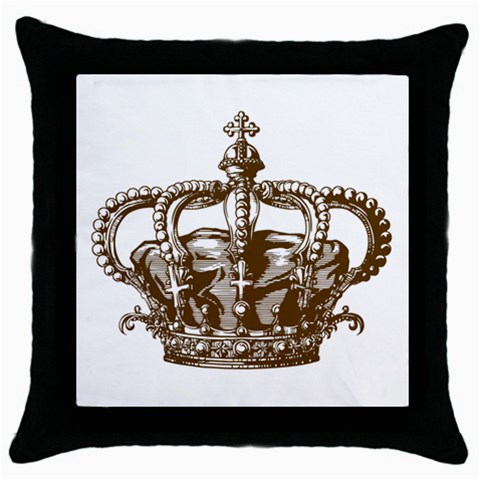 Crown001_brown Throw Pillow Case (Black) from ArtsNow.com Front