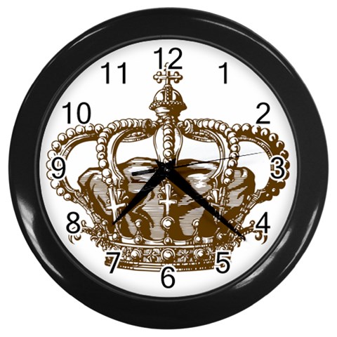 Crown001_brown Wall Clock (Black) from ArtsNow.com Front